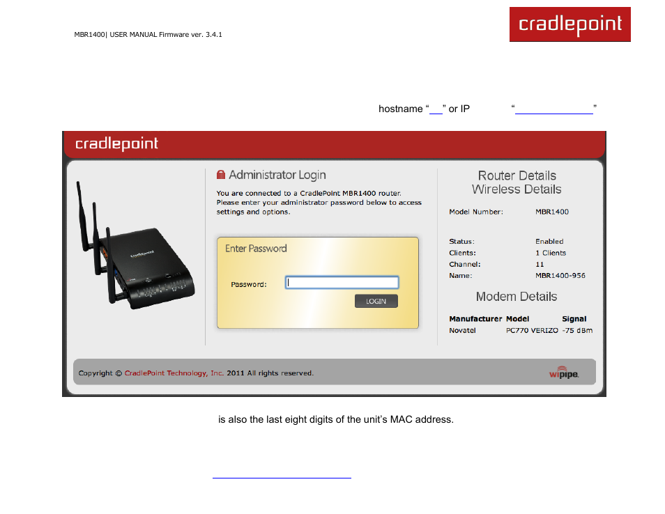 1 administrator login | Cradlepoint MBR1400LE User Manual | Page 26 / 175