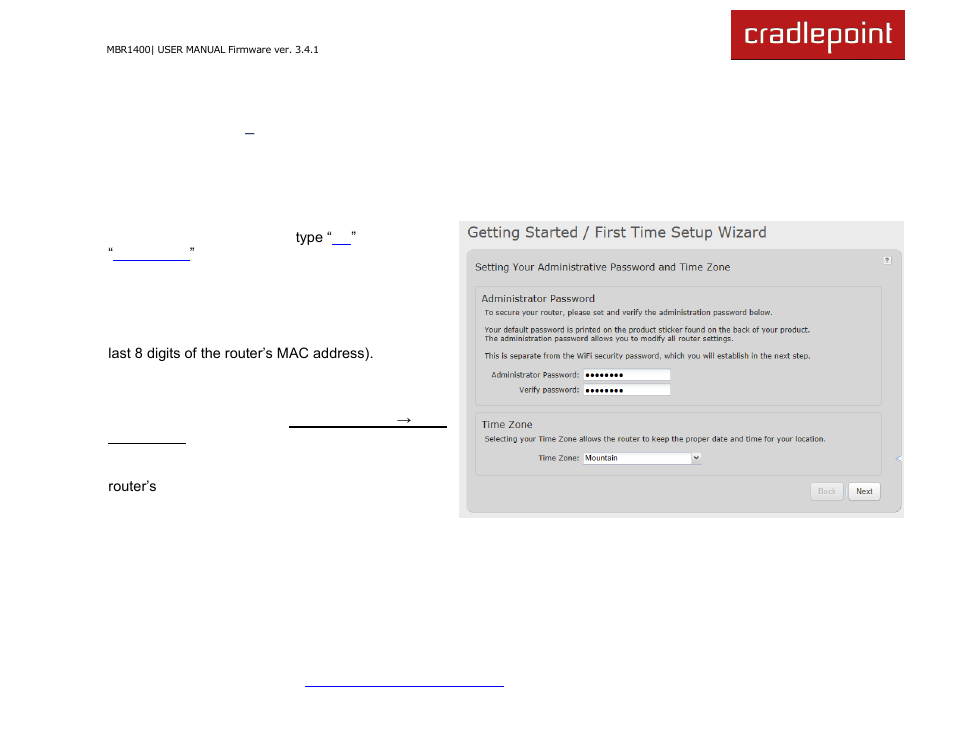 Getting started, First time setup | Cradlepoint MBR1400LE User Manual | Page 28 / 175
