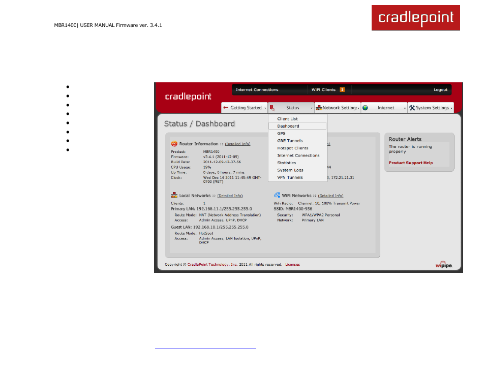 5 status | Cradlepoint MBR1400LE User Manual | Page 36 / 175