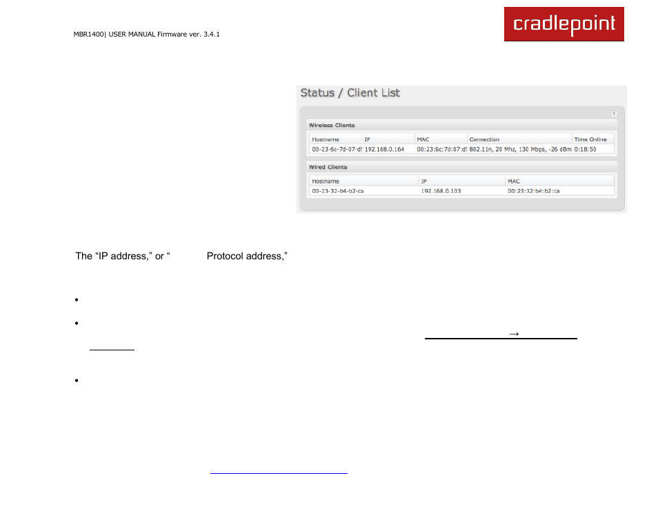 1 client list | Cradlepoint MBR1400LE User Manual | Page 37 / 175