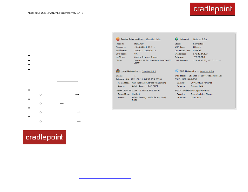 Cradlepoint MBR1400LE User Manual | Page 39 / 175