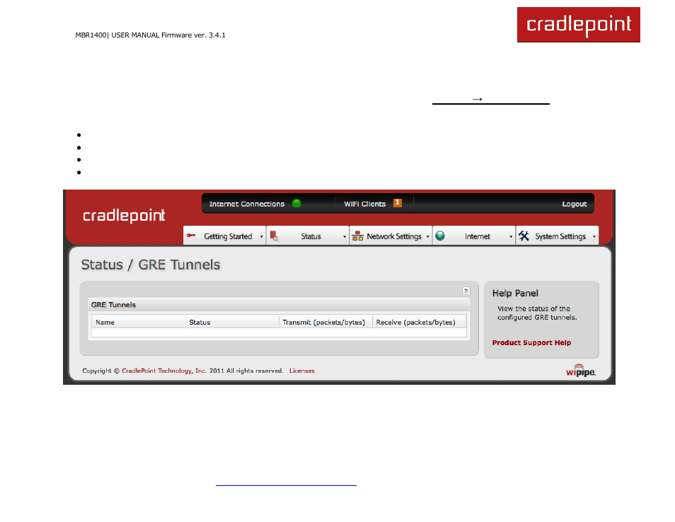 4 gre tunnels | Cradlepoint MBR1400LE User Manual | Page 43 / 175