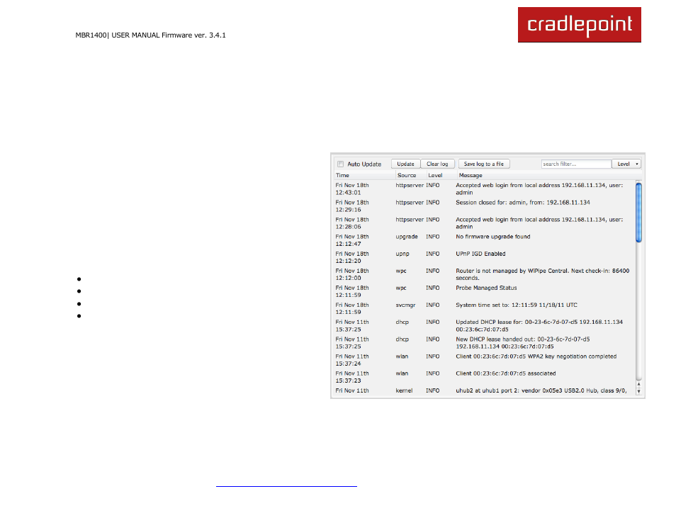 8 system logs | Cradlepoint MBR1400LE User Manual | Page 57 / 175