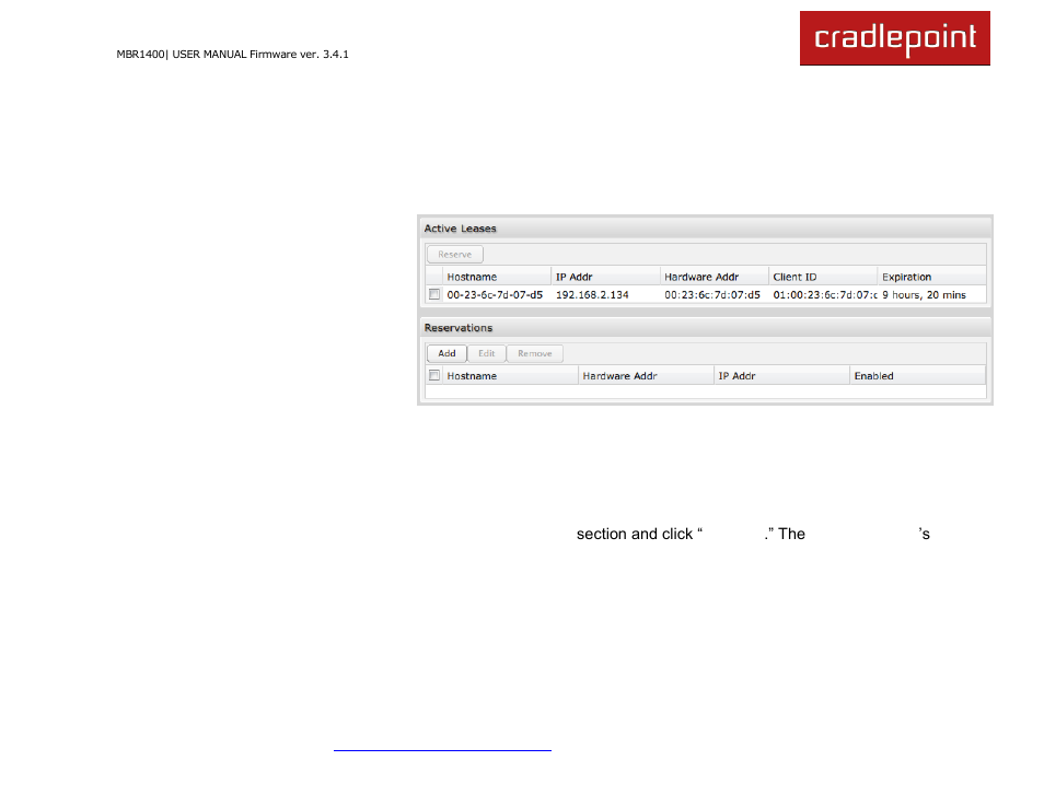 2 dhcp server | Cradlepoint MBR1400LE User Manual | Page 63 / 175