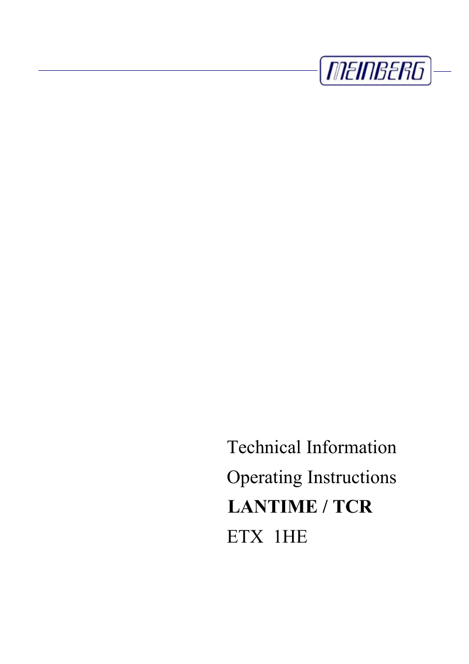 Meinberg TCR LANTIME User Manual | 132 pages