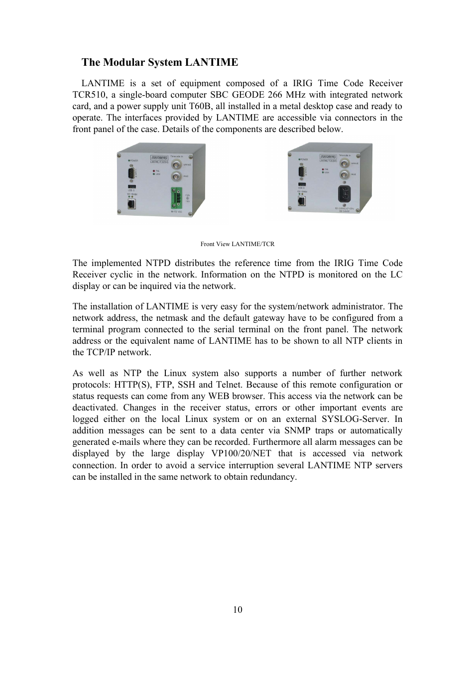 The modular system lantime | Meinberg TCR LANTIME User Manual | Page 10 / 132