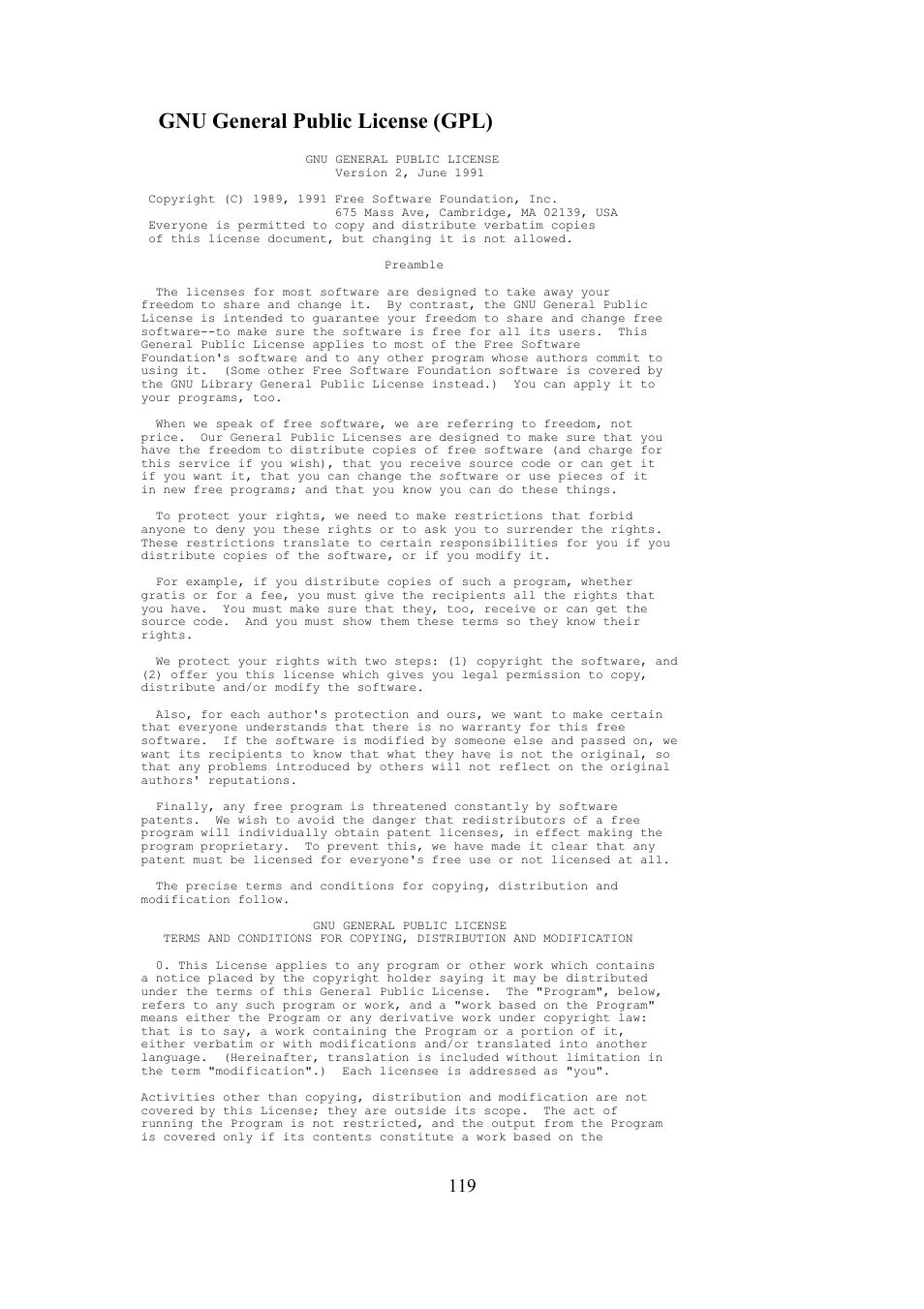 Gnu general public license (gpl) | Meinberg TCR LANTIME User Manual | Page 119 / 132