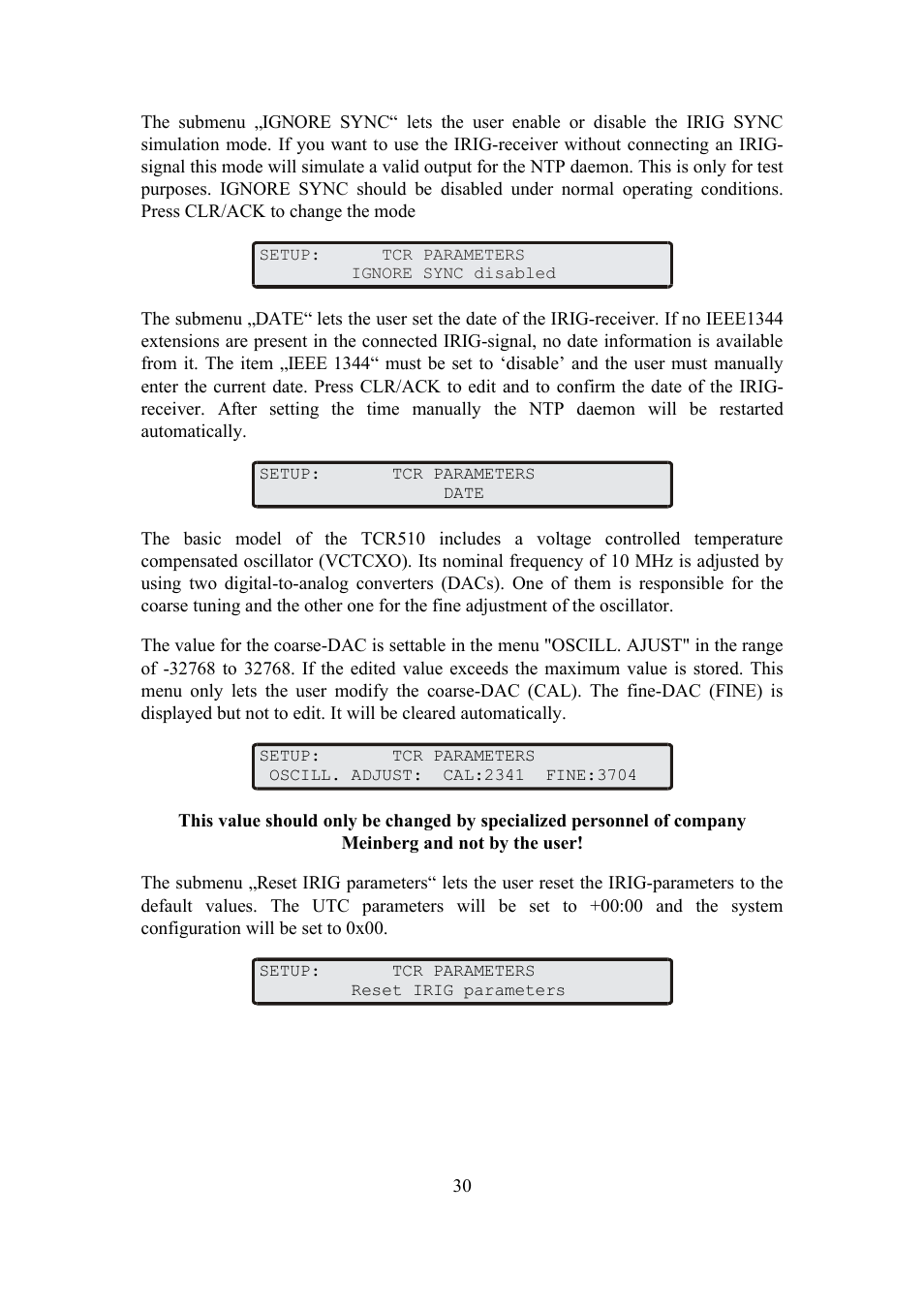 Meinberg TCR LANTIME User Manual | Page 30 / 132