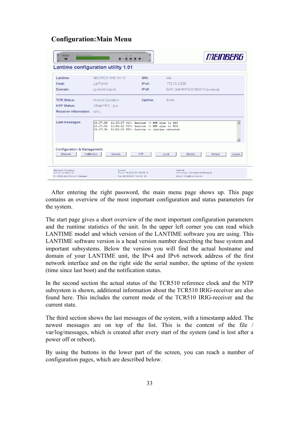 Meinberg TCR LANTIME User Manual | Page 33 / 132