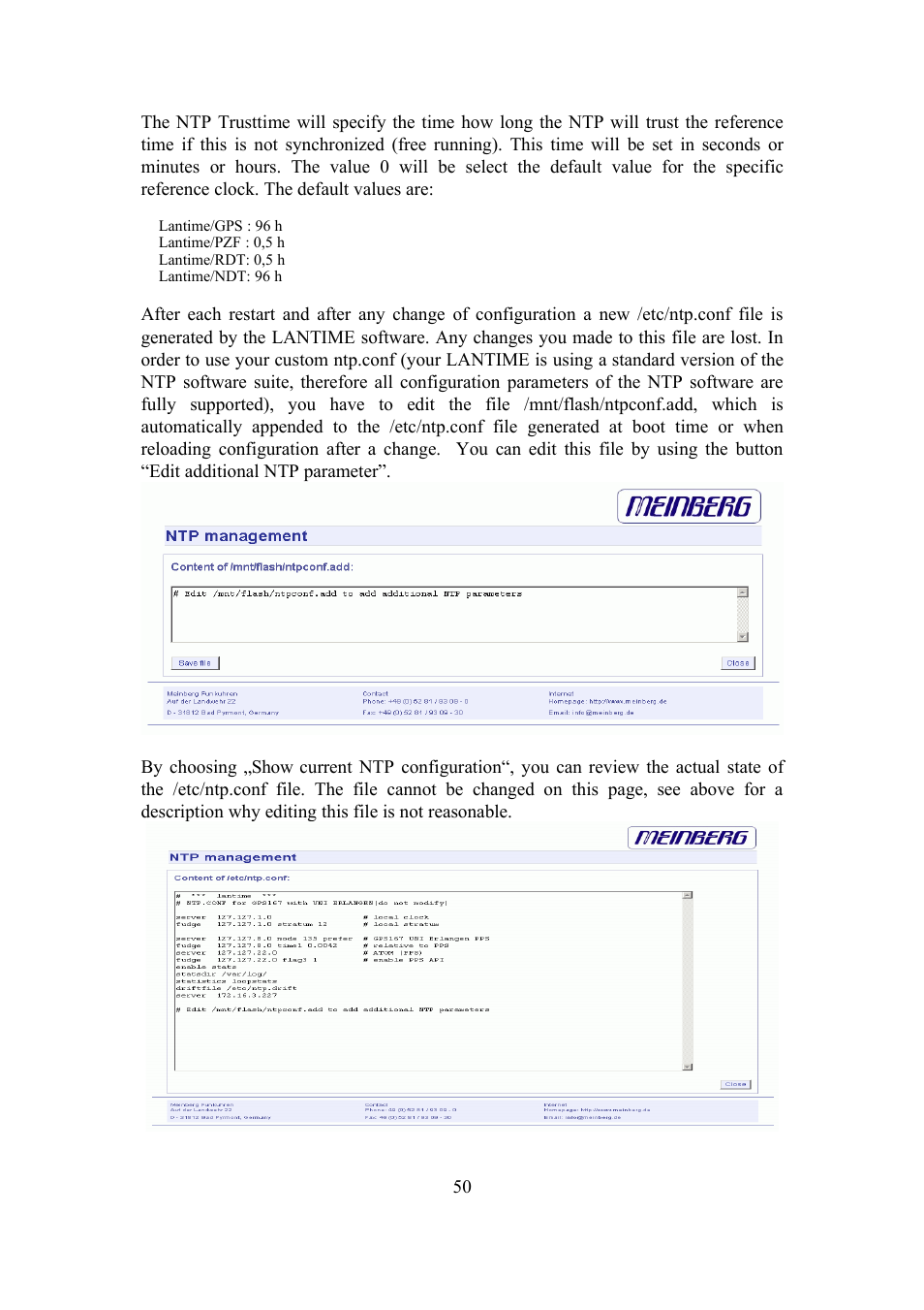 Meinberg TCR LANTIME User Manual | Page 50 / 132