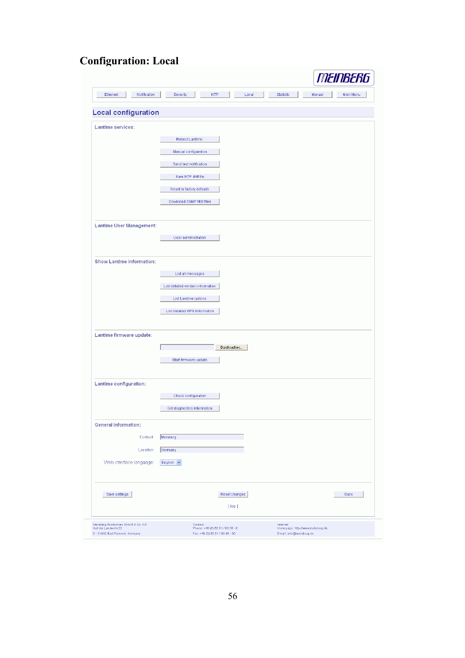 Meinberg TCR LANTIME User Manual | Page 56 / 132