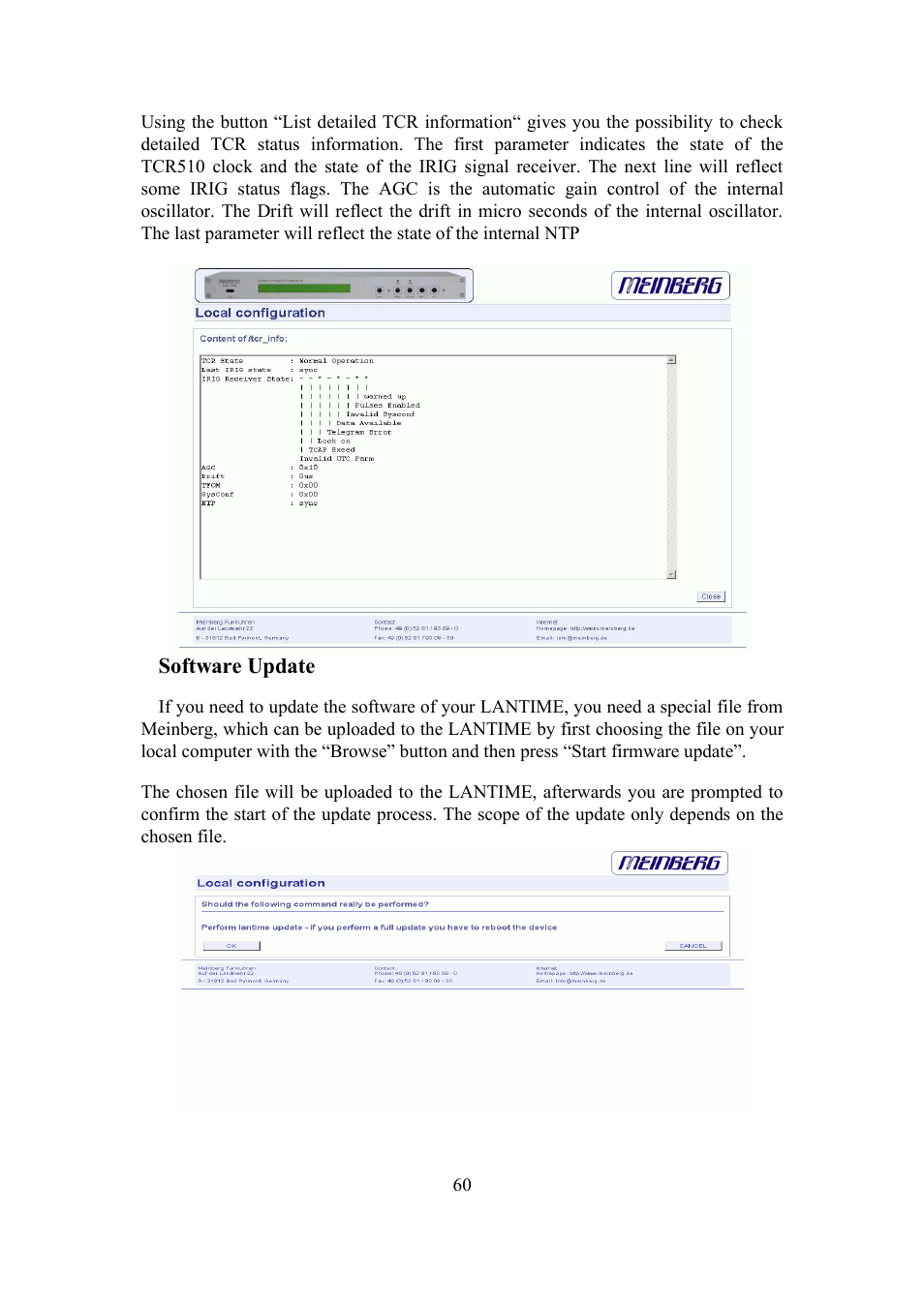 Meinberg TCR LANTIME User Manual | Page 60 / 132