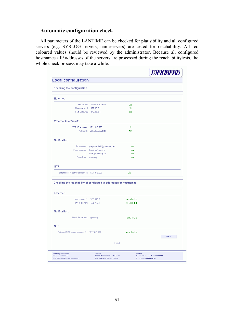 Meinberg TCR LANTIME User Manual | Page 61 / 132