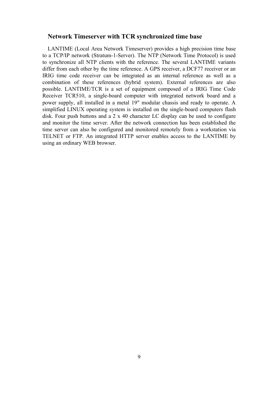 Meinberg TCR LANTIME User Manual | Page 9 / 132
