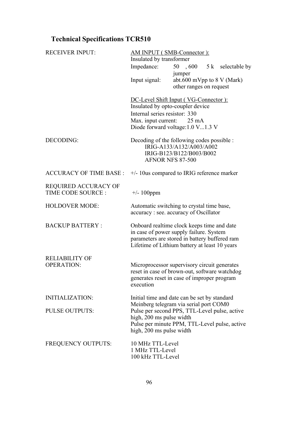 Meinberg TCR LANTIME User Manual | Page 96 / 132