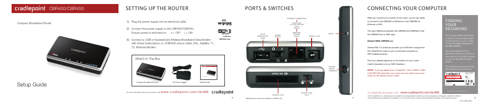 Cradlepoint WIPIPE CBR450 User Manual | 2 pages