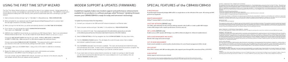 Using the first time setup wizard, Modem support & updates (firmware) | Cradlepoint WIPIPE CBR450 User Manual | Page 2 / 2