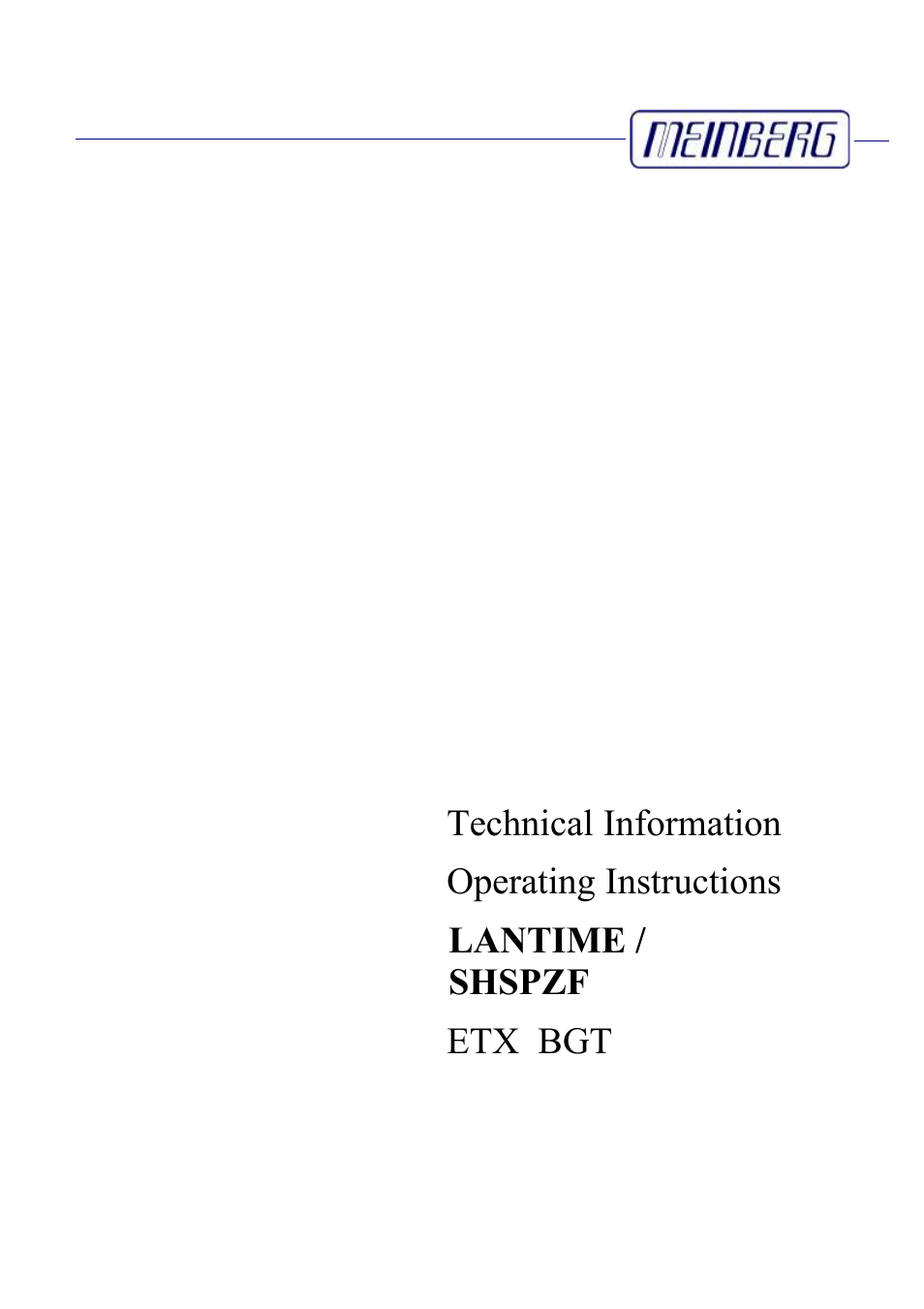 Meinberg SHSPZF LANTIME User Manual | 153 pages