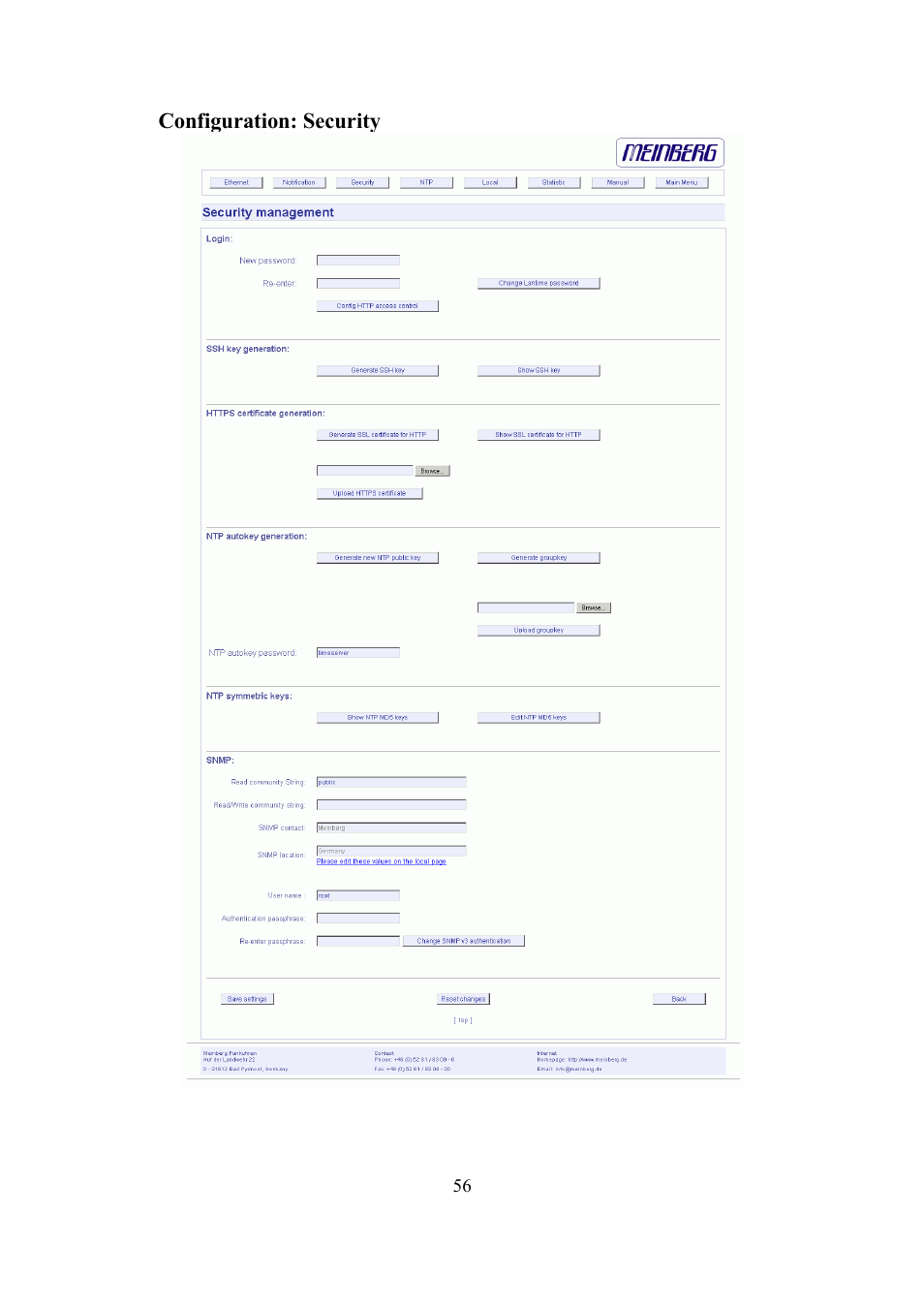 Meinberg SHSPZF LANTIME User Manual | Page 56 / 153