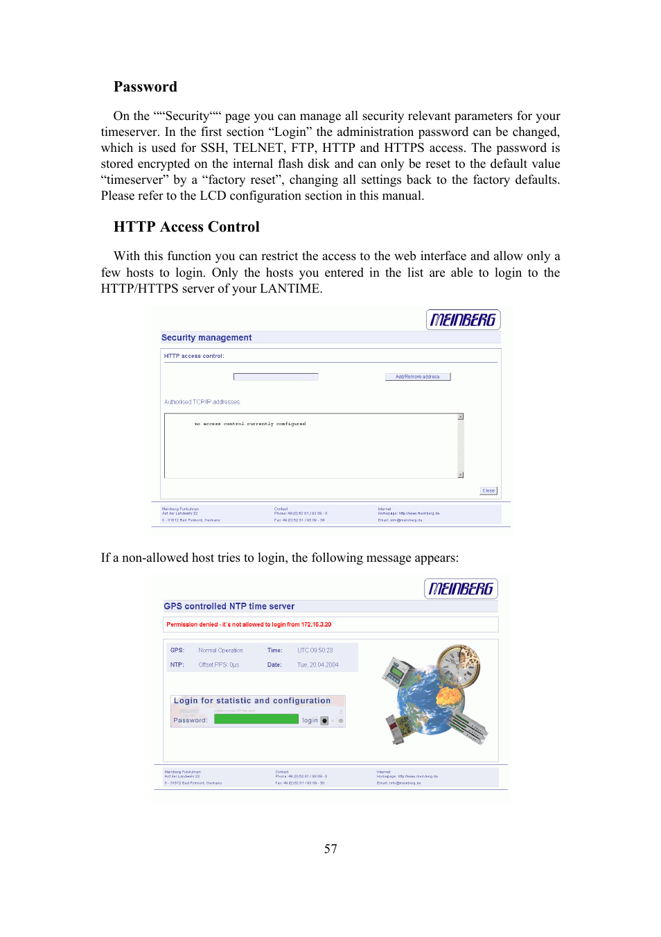 Meinberg SHSPZF LANTIME User Manual | Page 57 / 153