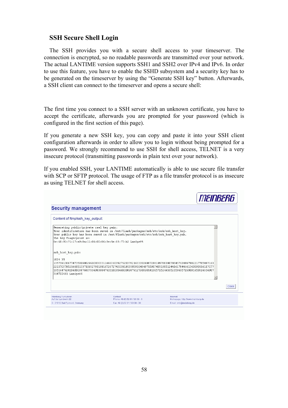 Meinberg SHSPZF LANTIME User Manual | Page 58 / 153