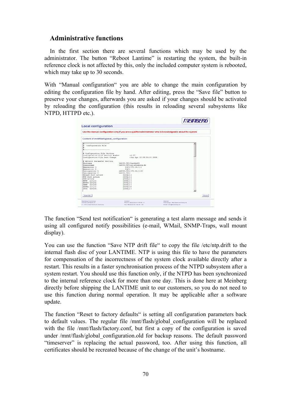 Meinberg SHSPZF LANTIME User Manual | Page 70 / 153