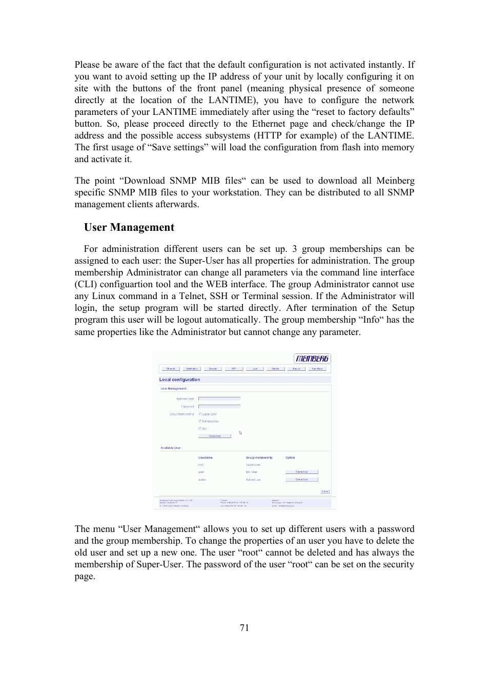 Meinberg SHSPZF LANTIME User Manual | Page 71 / 153