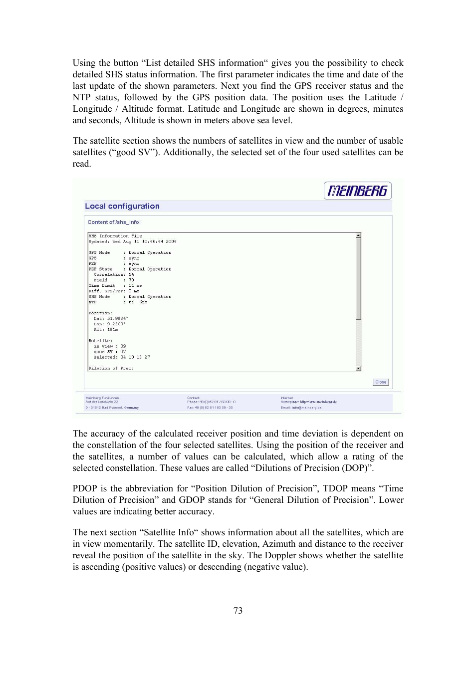 Meinberg SHSPZF LANTIME User Manual | Page 73 / 153