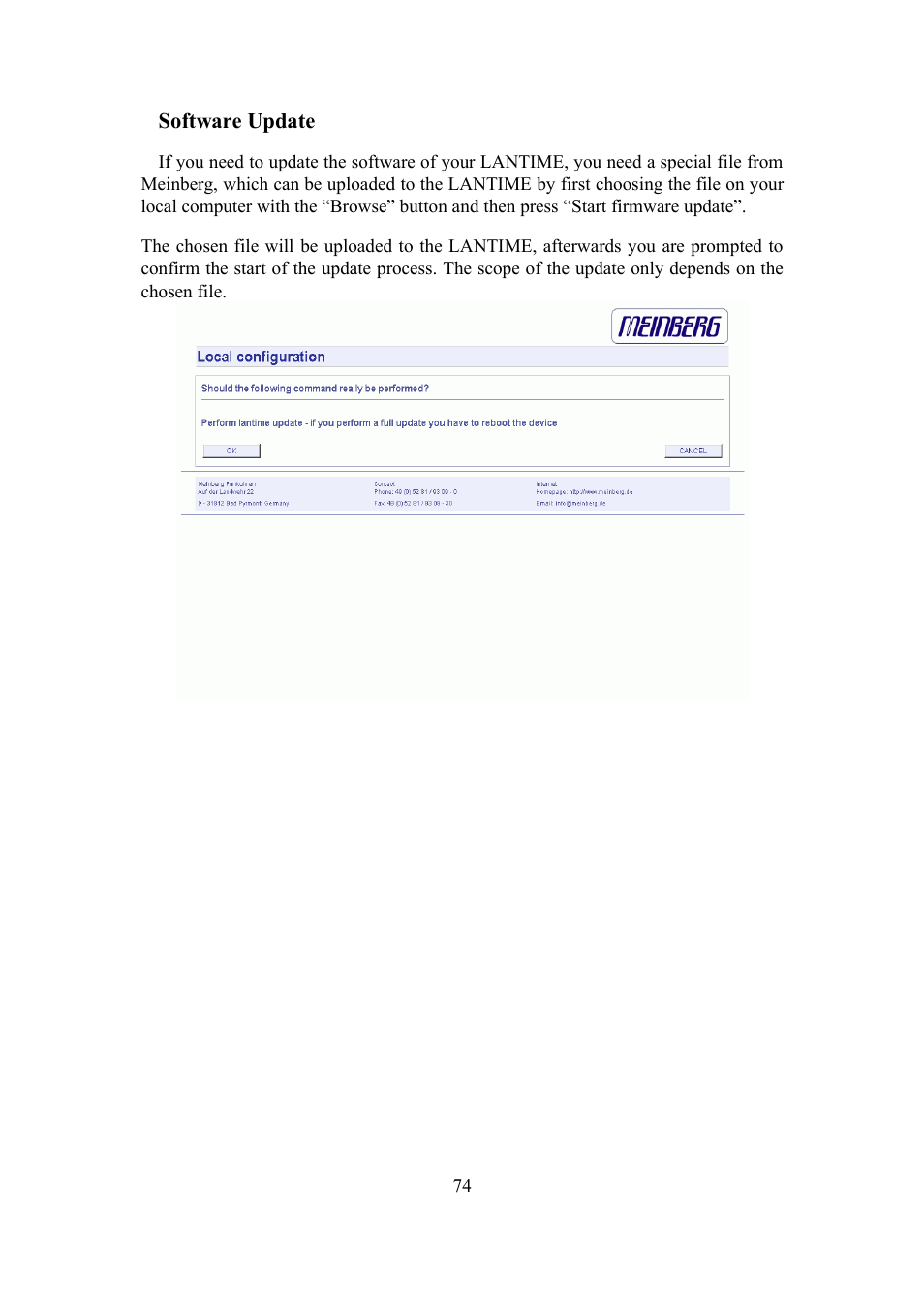 Meinberg SHSPZF LANTIME User Manual | Page 74 / 153