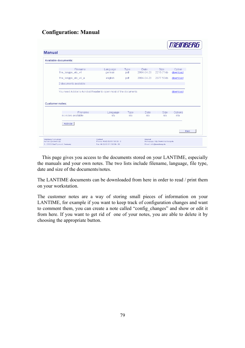 Meinberg SHSPZF LANTIME User Manual | Page 79 / 153