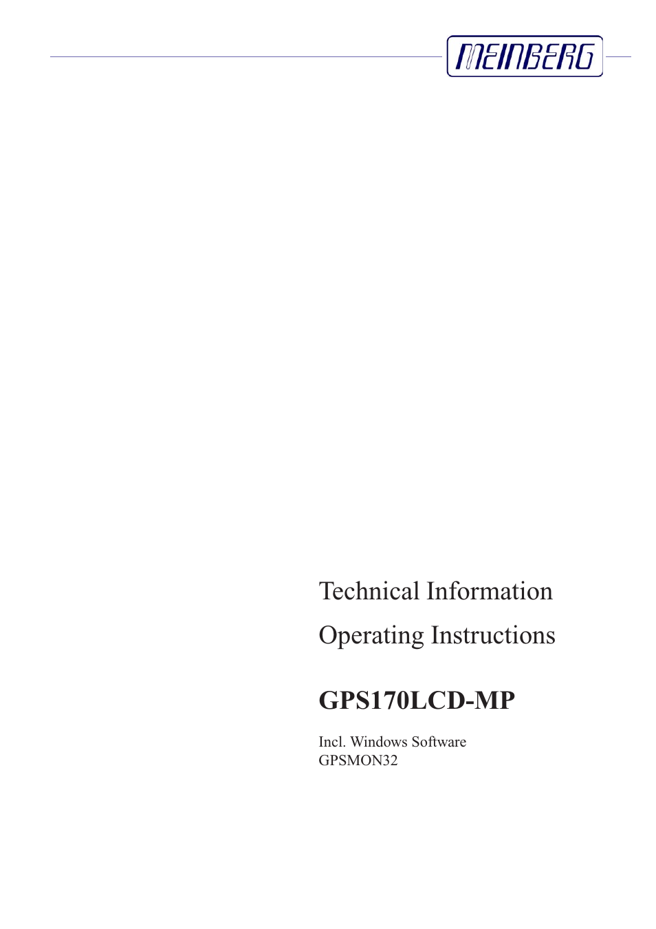 Meinberg GPS170LCD-MP User Manual | 68 pages