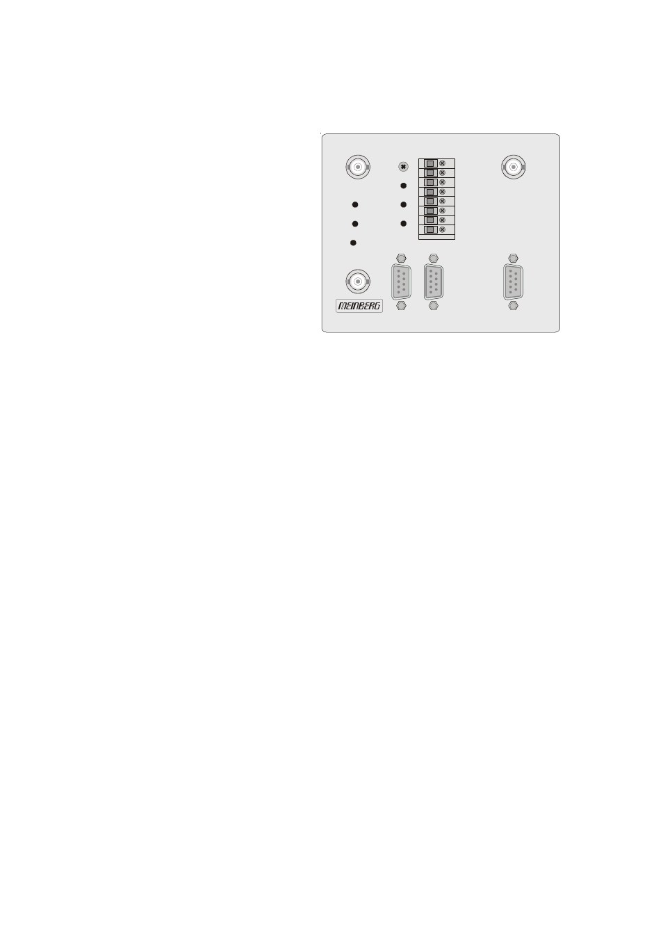 The front panel layout, Fail led, Lock led | Ocx leds, Bnc connector dcf out, Bnc connector gps ant, Connectors time code out, The front panel layout fail led | Meinberg GPS163TDHS User Manual | Page 17 / 34