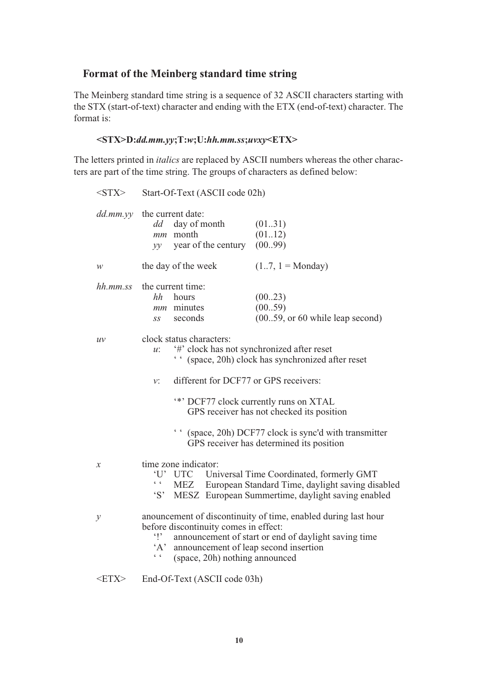 Format of the meinberg standard time string, Housing/dimensions, Ce label | Meinberg C28COM User Manual | Page 10 / 22
