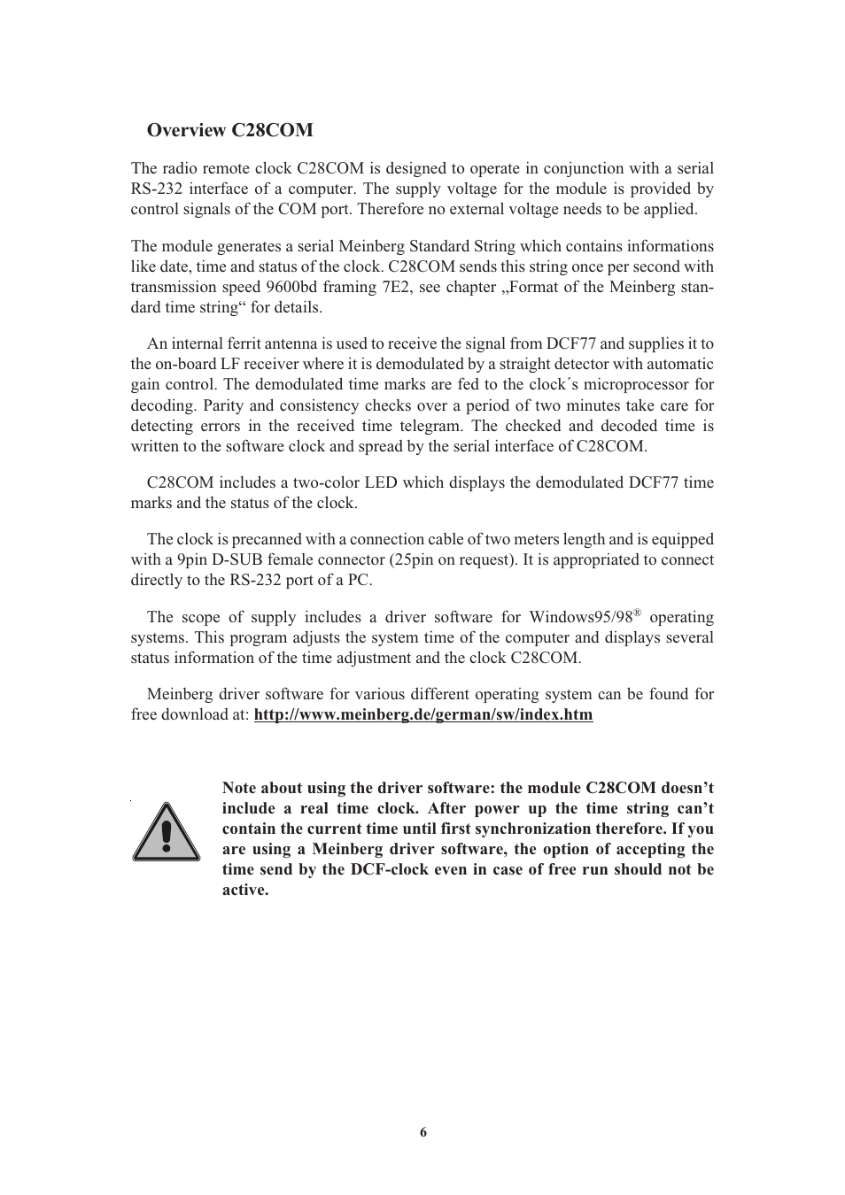 Overview c28com, Installation | Meinberg C28COM User Manual | Page 6 / 22