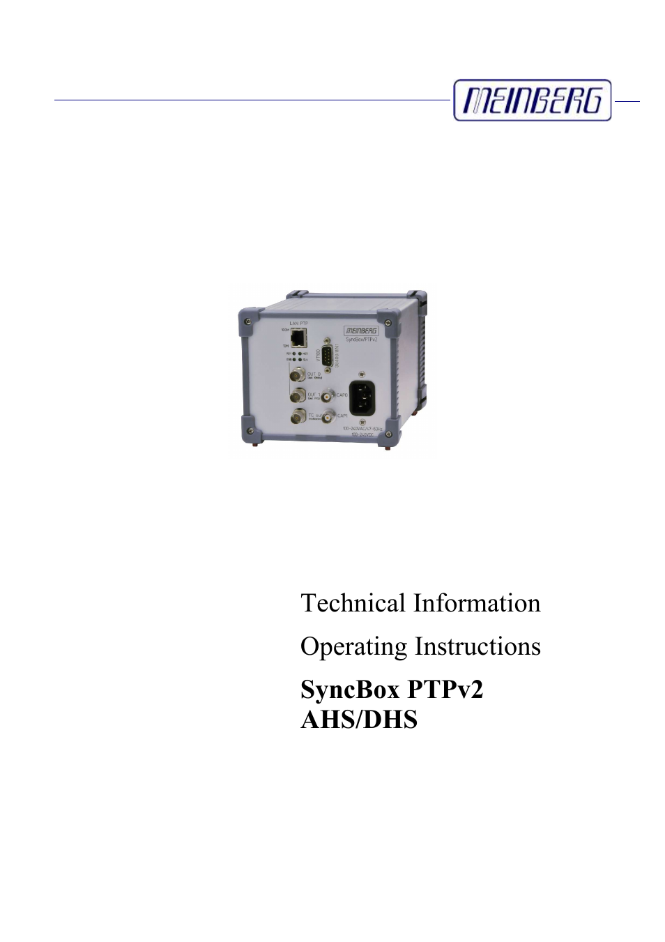 Meinberg SyncBox PTPv2 User Manual | 32 pages