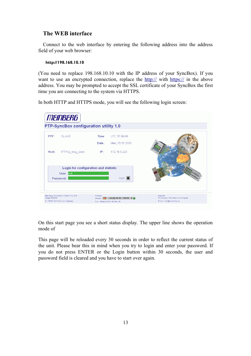Meinberg SyncBox PTPv2 User Manual | Page 13 / 32