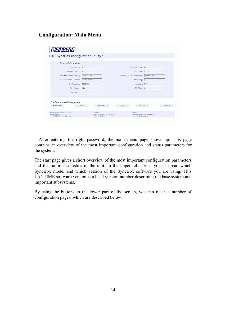 Meinberg SyncBox PTPv2 User Manual | Page 14 / 32