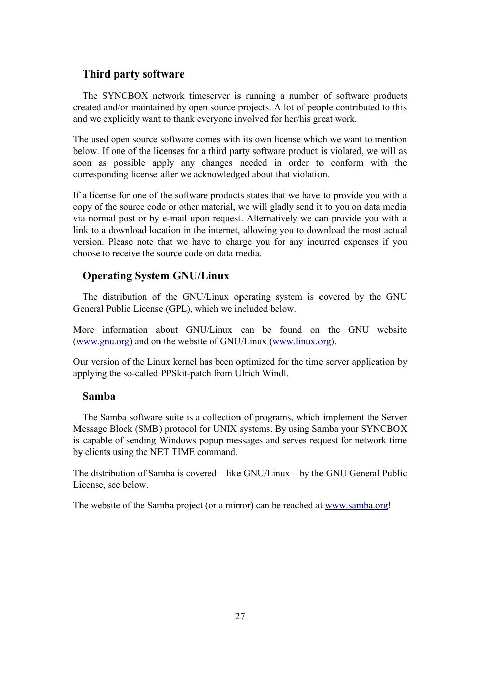 Meinberg SyncBox PTPv2 User Manual | Page 27 / 32