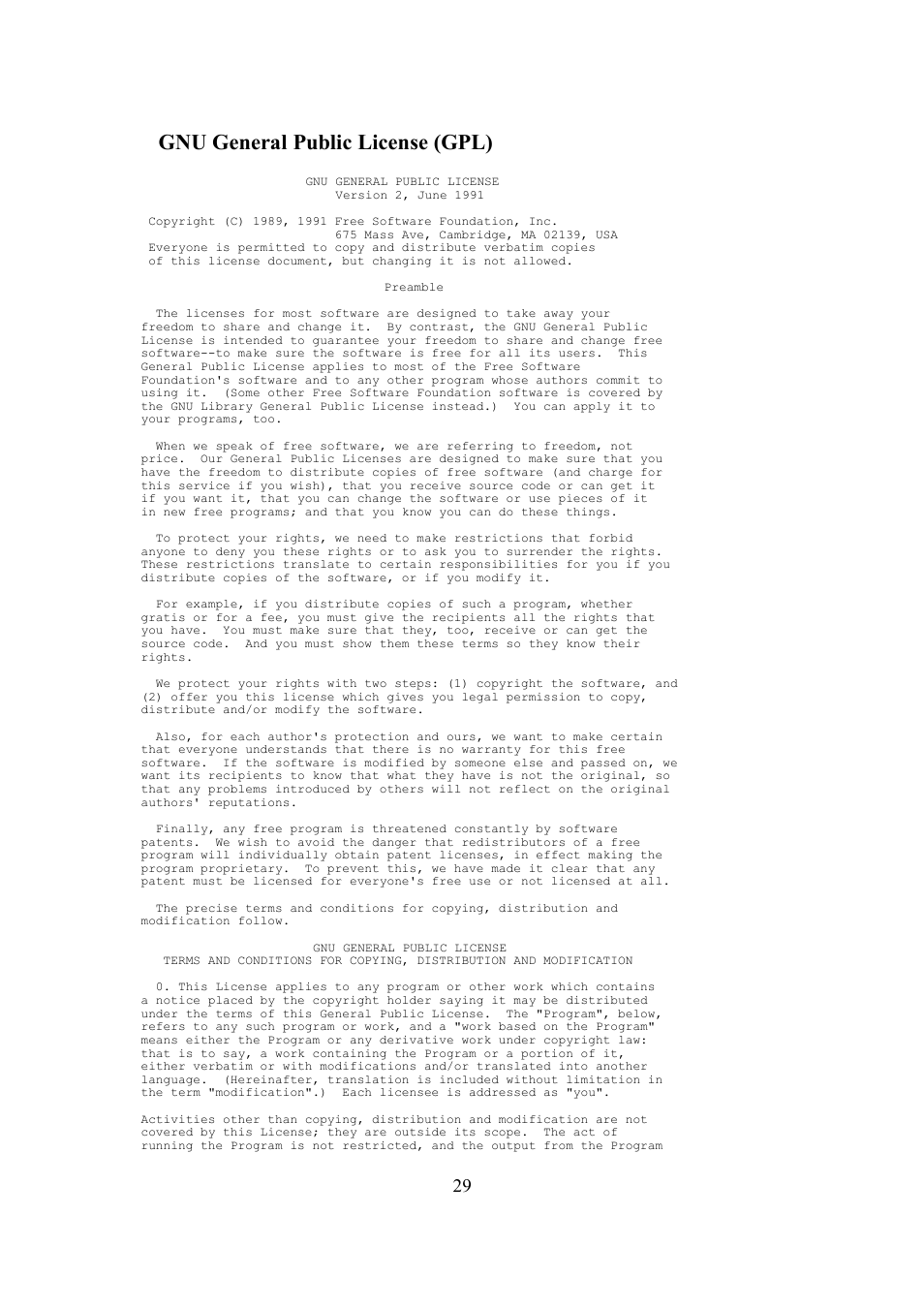 Gnu general public license (gpl) | Meinberg SyncBox PTPv2 User Manual | Page 29 / 32