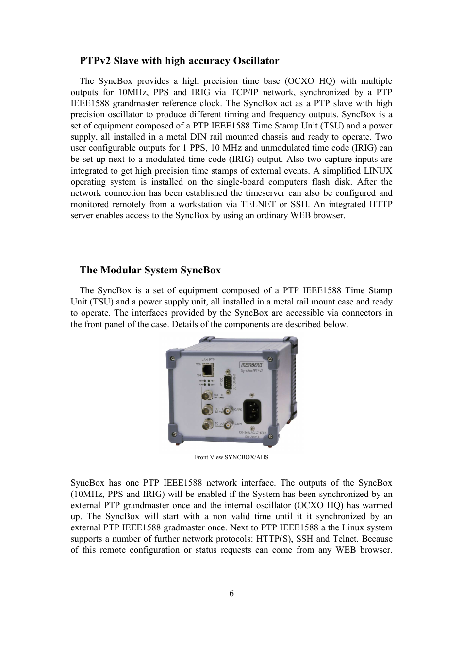 Meinberg SyncBox PTPv2 User Manual | Page 6 / 32