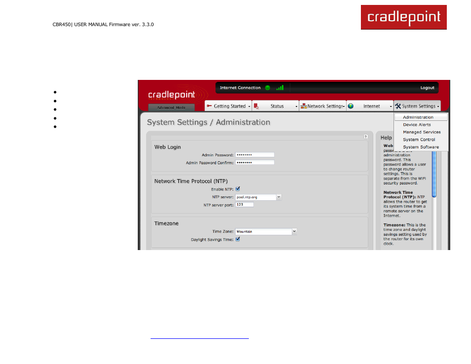 8 system settings | Cradlepoint CBR450 User Manual | Page 101 / 130