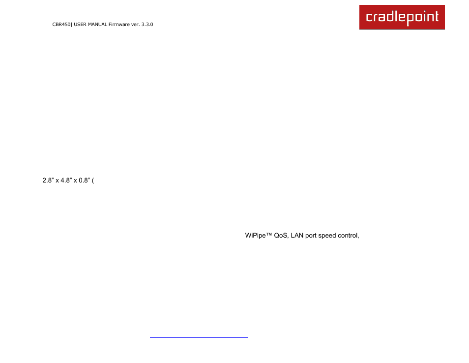 3 specifications | Cradlepoint CBR450 User Manual | Page 129 / 130
