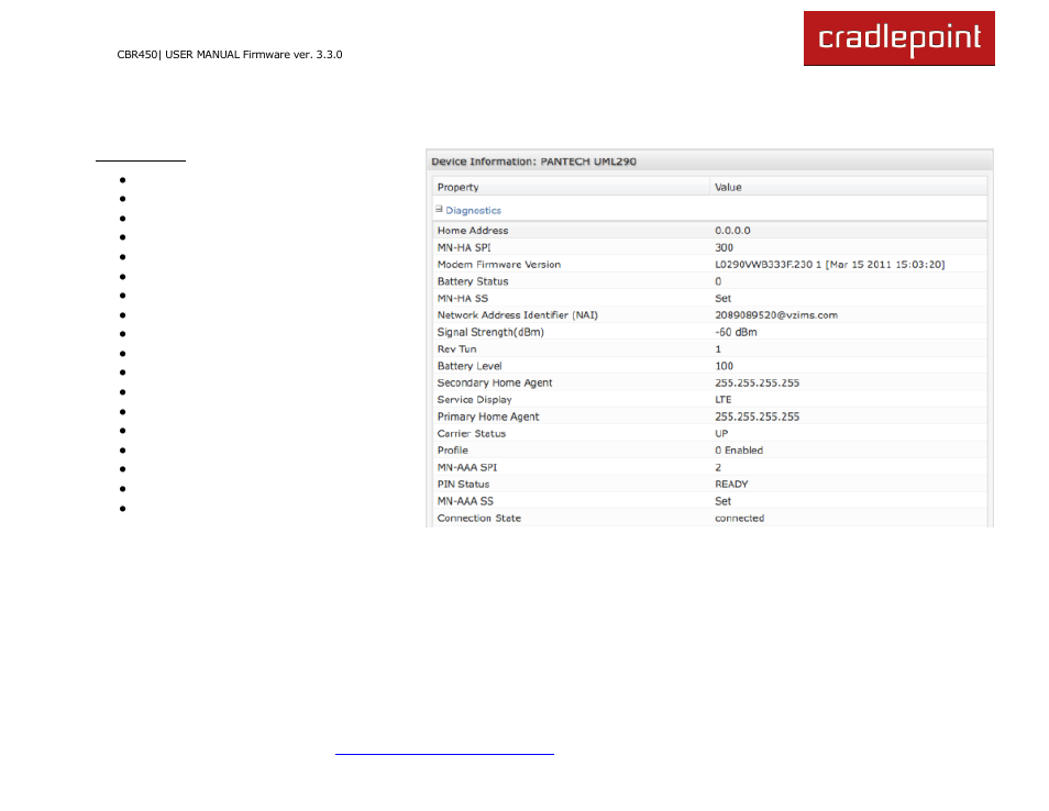 Lte modem | Cradlepoint CBR450 User Manual | Page 40 / 130