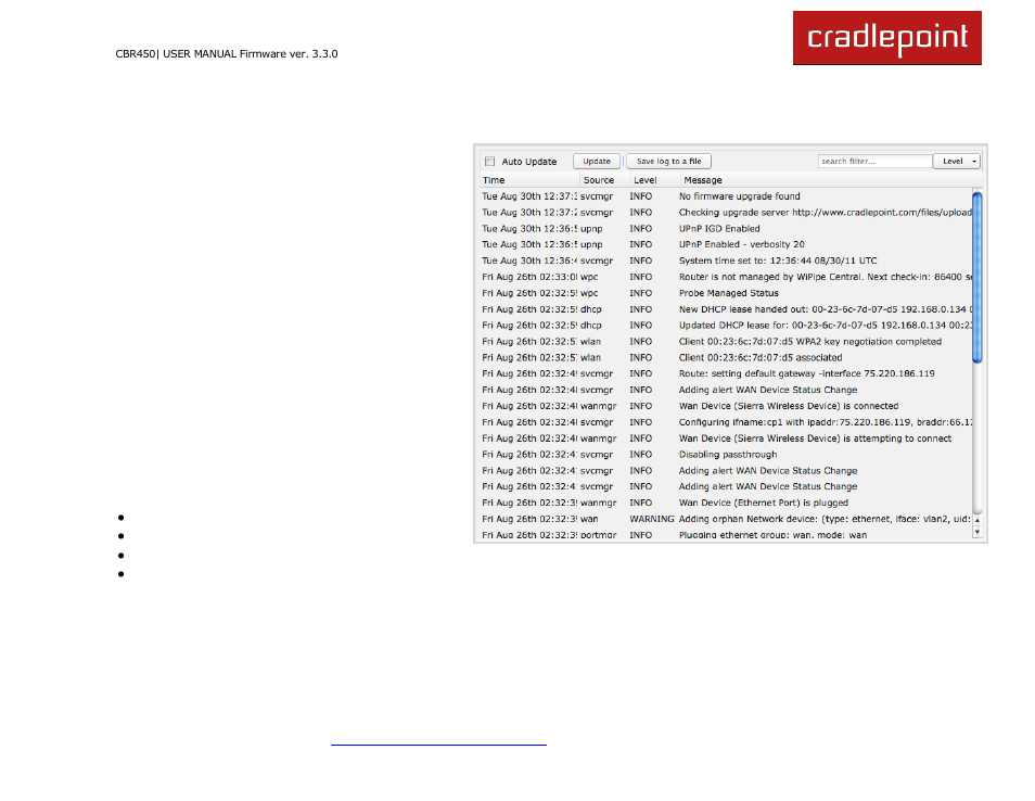 7 system logs | Cradlepoint CBR450 User Manual | Page 43 / 130