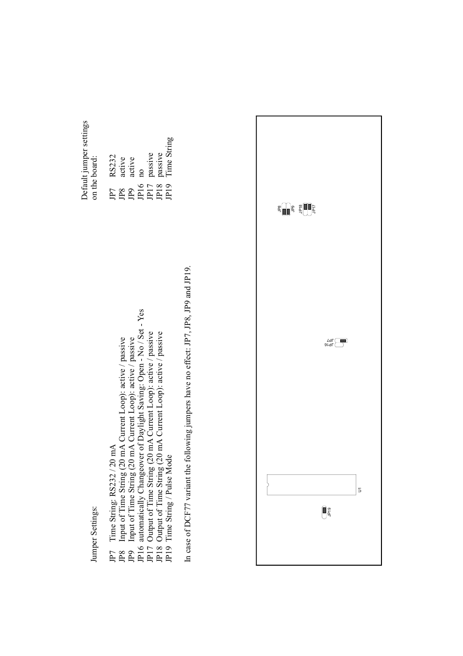 Jumper arrangement | Meinberg DU35K User Manual | Page 19 / 20