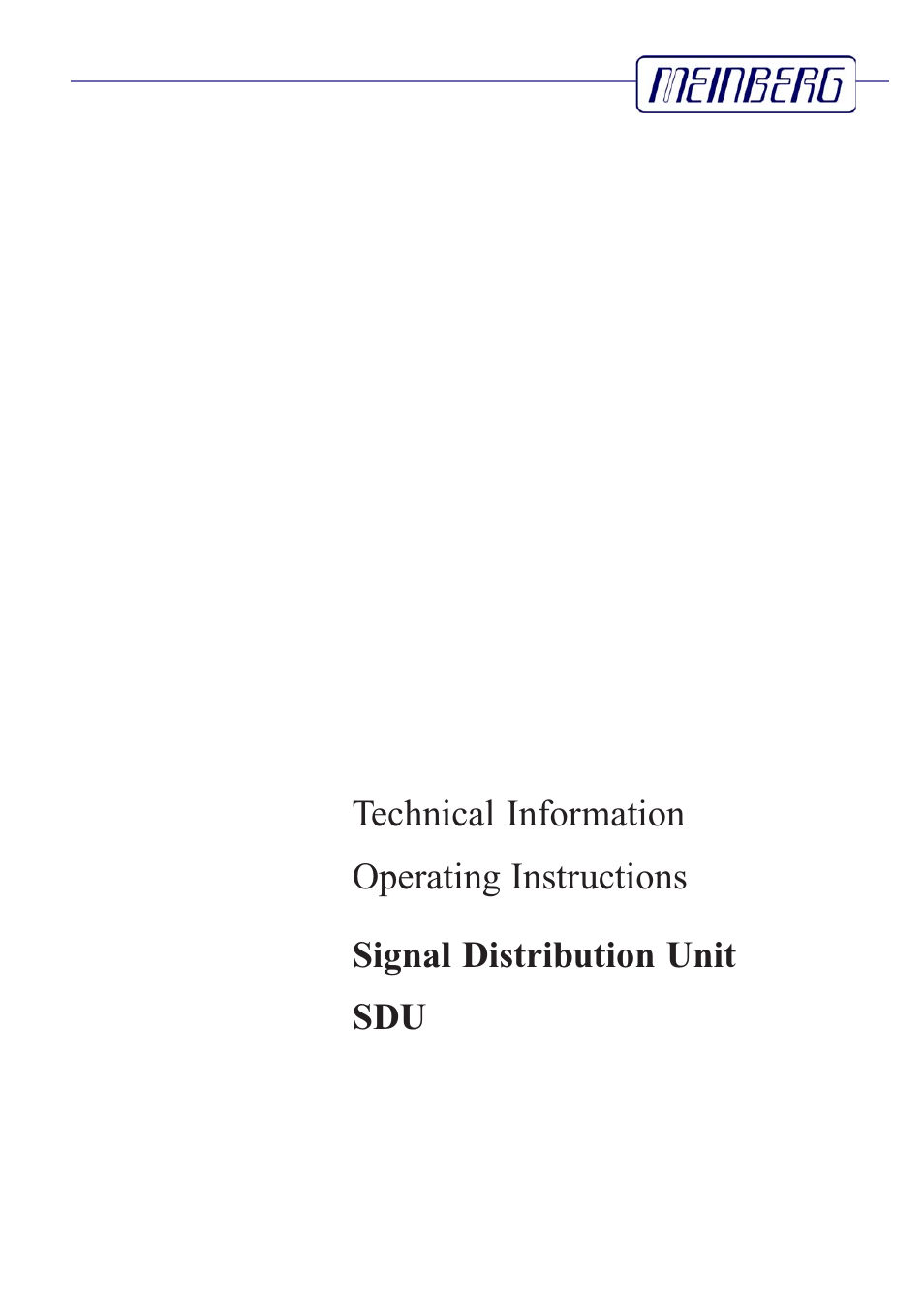 Meinberg SDU User Manual | 14 pages