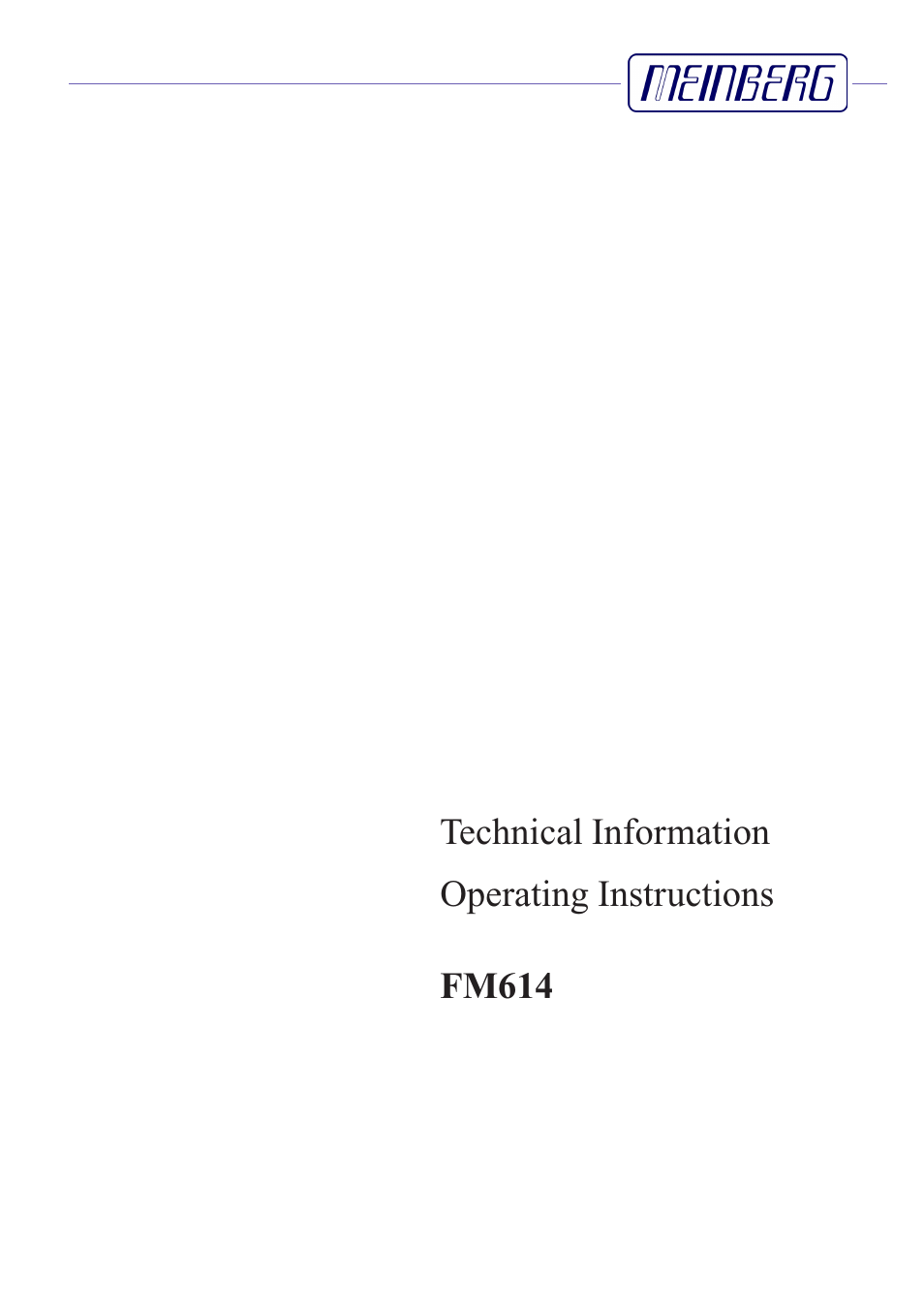 Meinberg FM614 User Manual | 8 pages