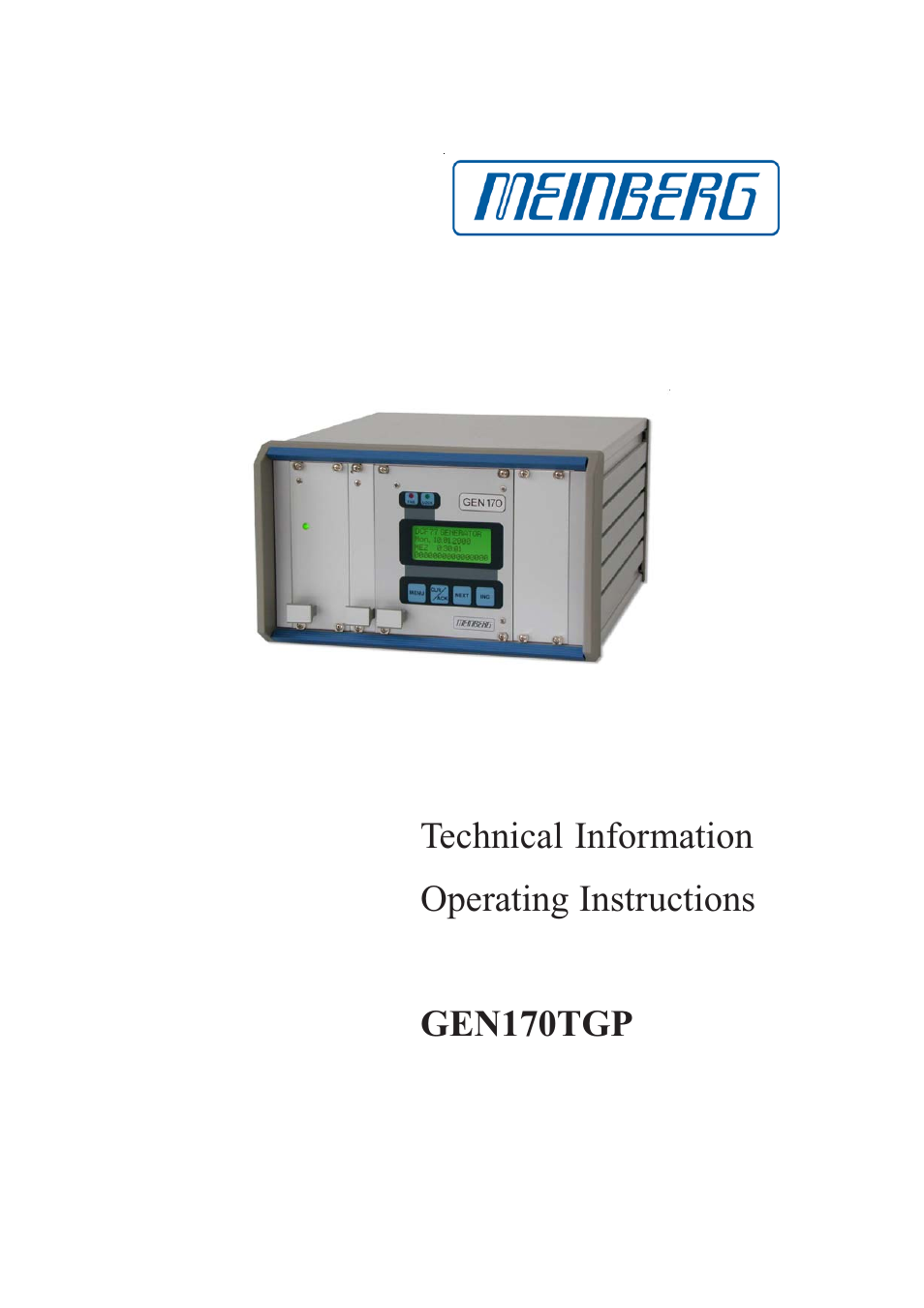 Meinberg GEN170TGP User Manual | 30 pages