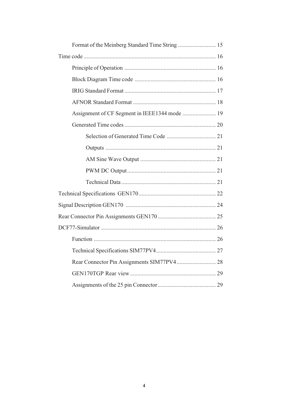 Meinberg GEN170TGP User Manual | Page 4 / 30