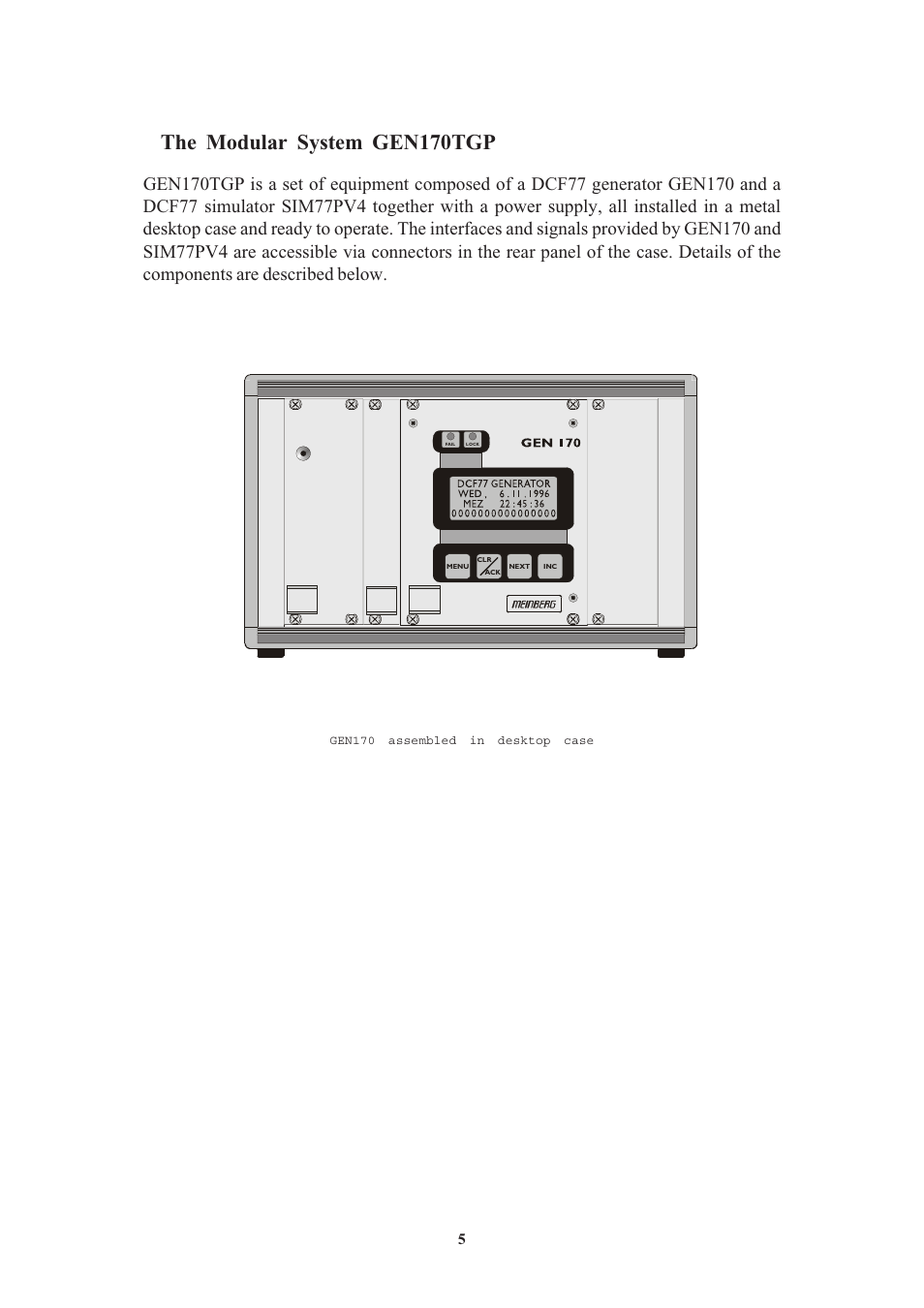 The modular system gen170tgp | Meinberg GEN170TGP User Manual | Page 5 / 30